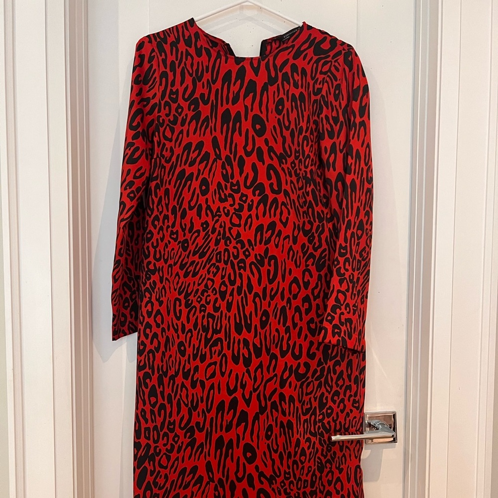 Zara Red Silk Dress